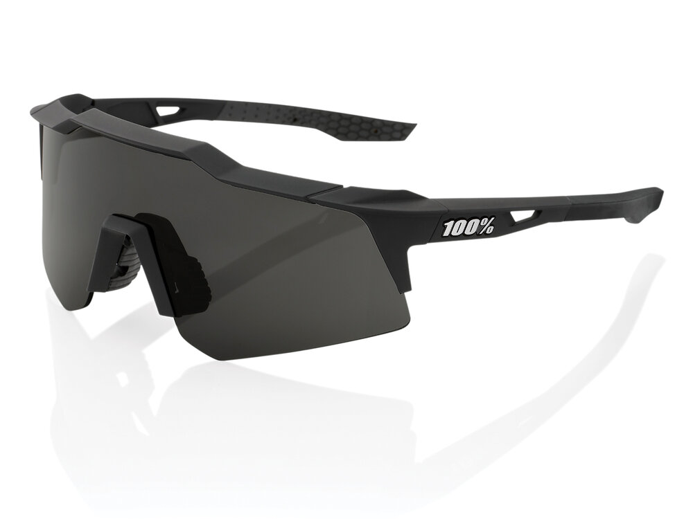 100% Speedcraft XS - Smoke Lens  unis Soft Tact Black