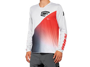 100% R-Core X Long Sleeve Jersey   XL Grey/Racer Red