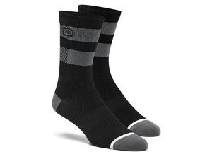 100% Flow socks  S/M black/grey