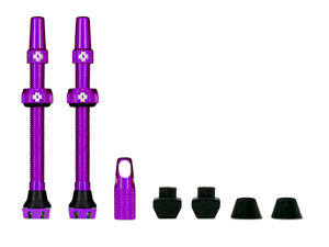 Muc Off Tubeless Valve Kit V2 Universal for MTB & Road (8)  44 purple